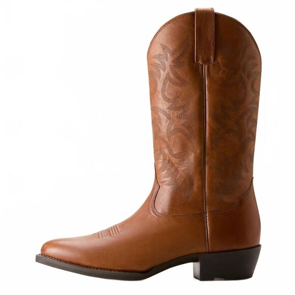 NEW ARIAT men's heritage r toe western boot in cognac